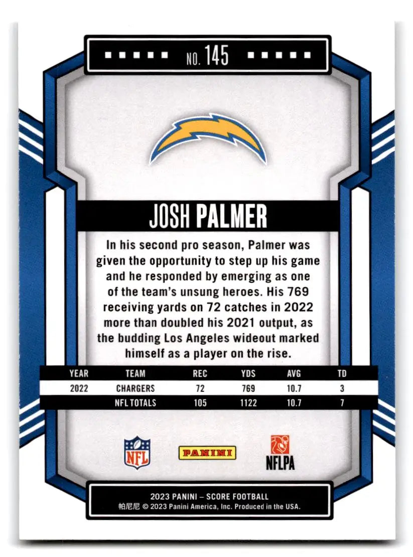 2023 Score #145 Josh Palmer - Football Card Single