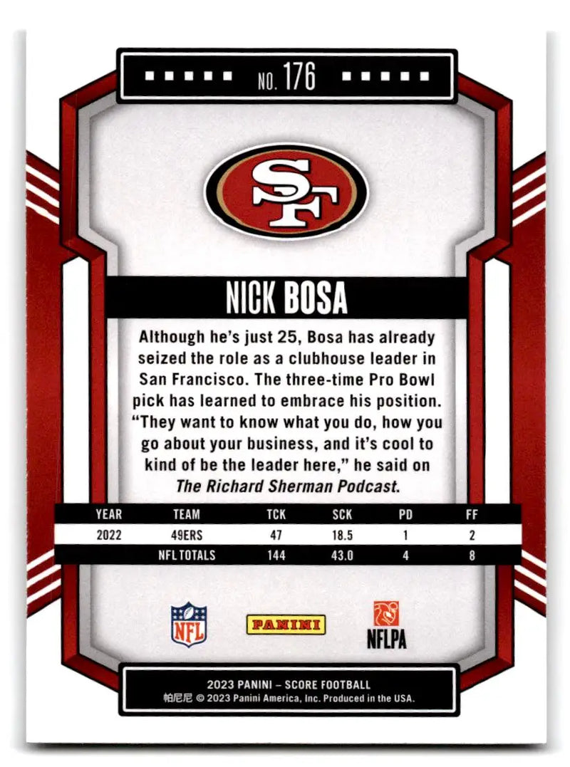 2023 Score #176 Nick Bosa - Football Card Single