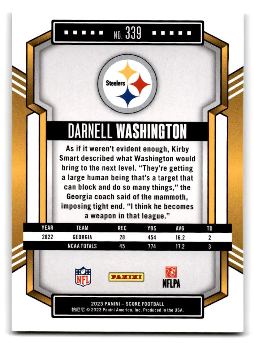 2023 Score #339 Darnell Washington - Football Card Single