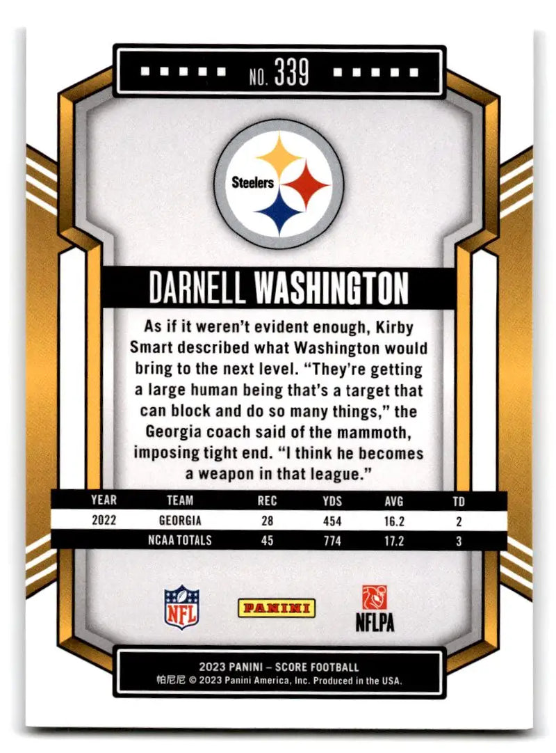 2023 Score #339 Darnell Washington - Football Card Single