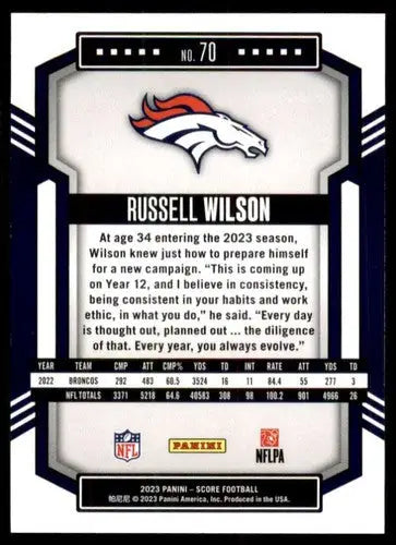 2023 Score #70 Russell Wilson NM Near Mint Broncos ID:64964 - Football Card Single