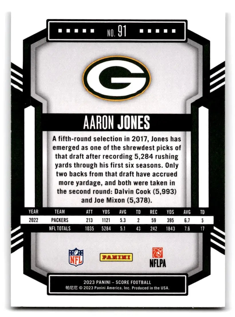 2023 Score #91 Aaron Jones - Football Card Single