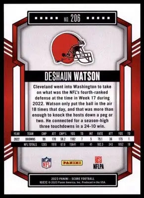 2023 Score Base Deshaun Watson Cleveland Browns 206 - Football Card Single