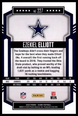 2023 Score Base Ezekiel Elliott Dallas Cowboys 227 - Football Card Single