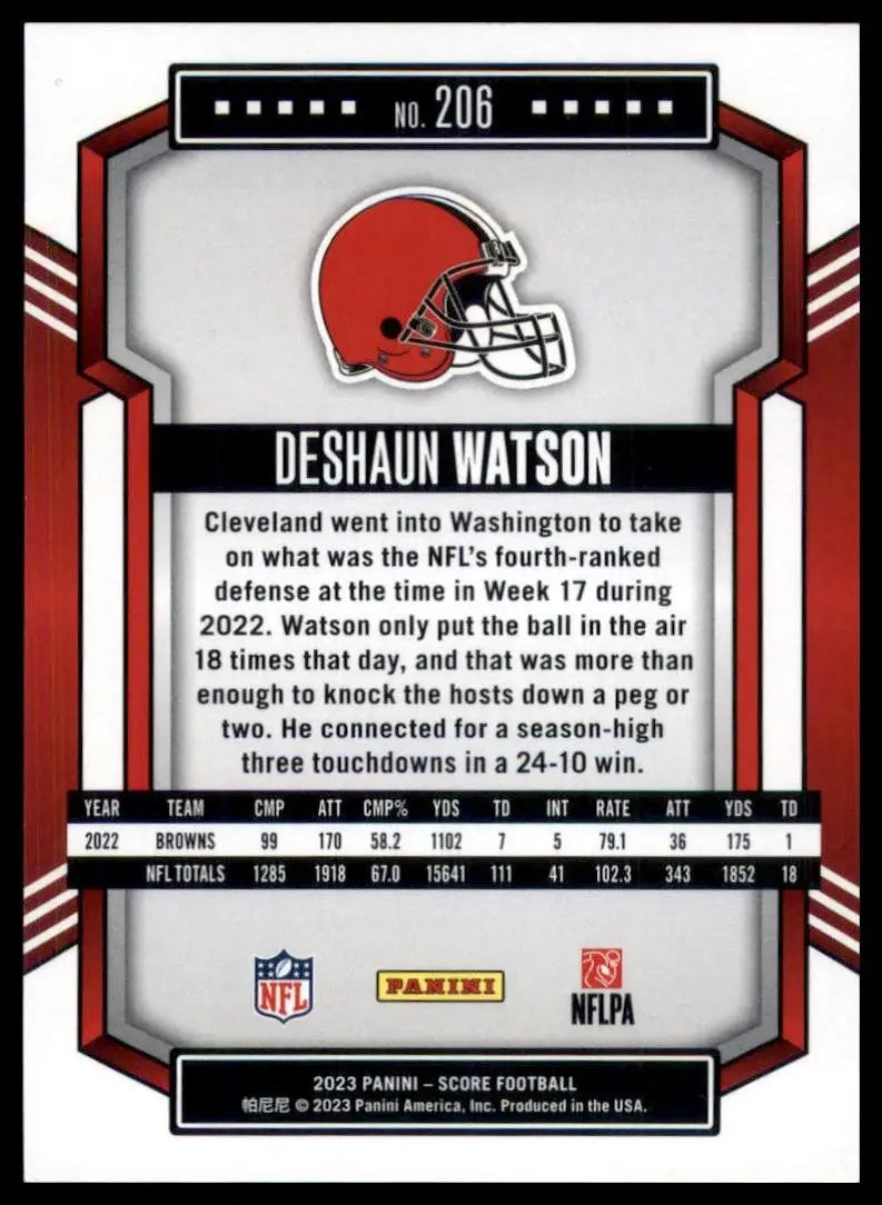 2023 Score Gold Deshaun Watson #206 Cleveland Browns Football Card NFL Sports - Football Card Single