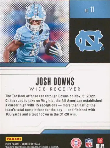 2023 Score Protential #11 Josh Downs NM Near Mint ID:64953 - Football Card Single