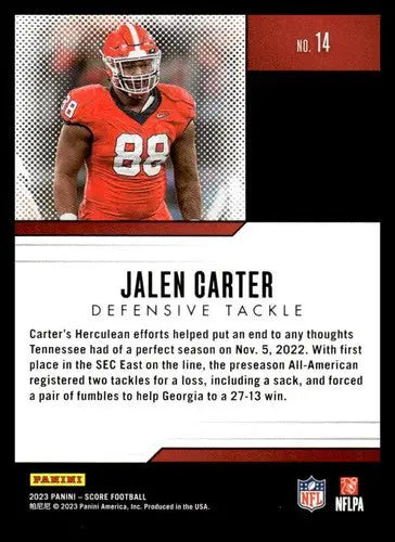 2023 Score Protential #14 Jalen Carter NM Near Mint ID:64954 - Football Card Single