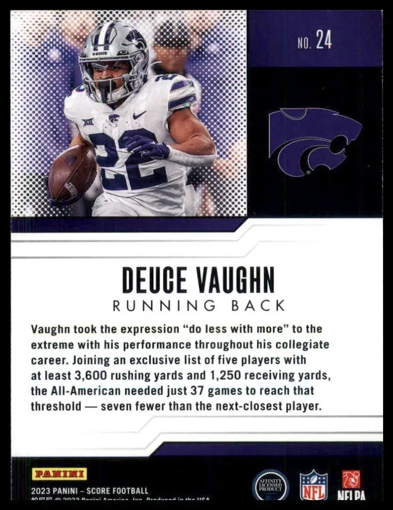 2023 Score Protential Deuce Vaughn #24 Rookie Kansas State Wildcats Football NFL - Football Card Single