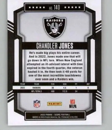 2023 Score Red #140 Chandler Jones NM Near Mint LV Raiders ID:64938 - Football Card Single