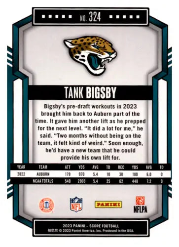 2023 Score Red #324 Tank Bigsby NM Near Mint RC Rookie Jaguars ID:64937 - Football Card Single