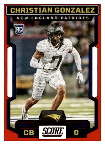 2023 Score Red #381 Christian Gonzalez NM Near Mint RC Rookie Patriots ID:64956 - Football Card Single