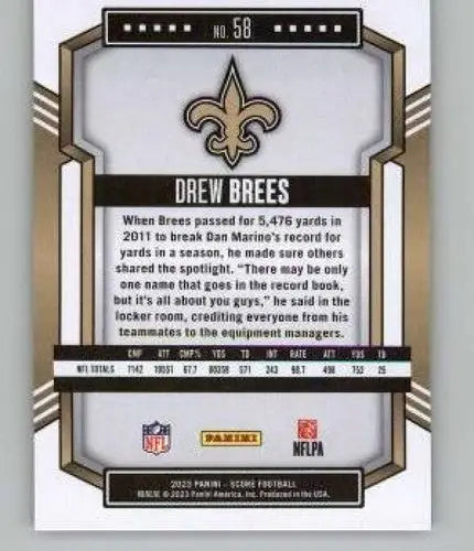2023 Score Red #58 Drew Brees NM Near Mint Saints ID:64955 - Football Card Single