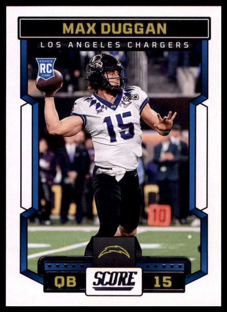 2023 Score Rookie Max Duggan #308 Los Angeles Chargers Football Card NFL Sports