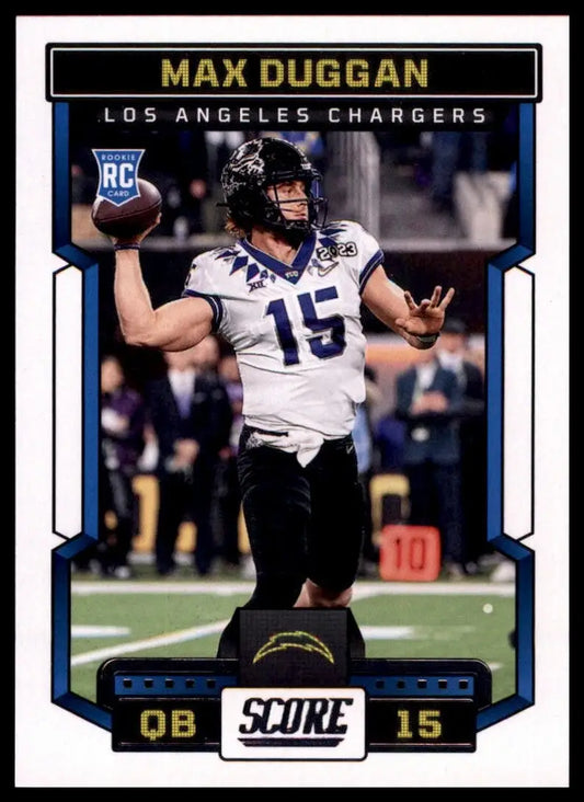 2023 Score Rookie Max Duggan #308 Los Angeles Chargers Football Card NFL Sports - Football Card Single