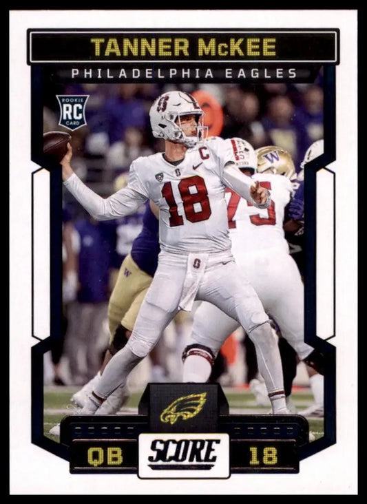 2023 Score Rookie Tanner McKee #306 Philadelphia Eagles Football Card NFL Sports - Football Card Single