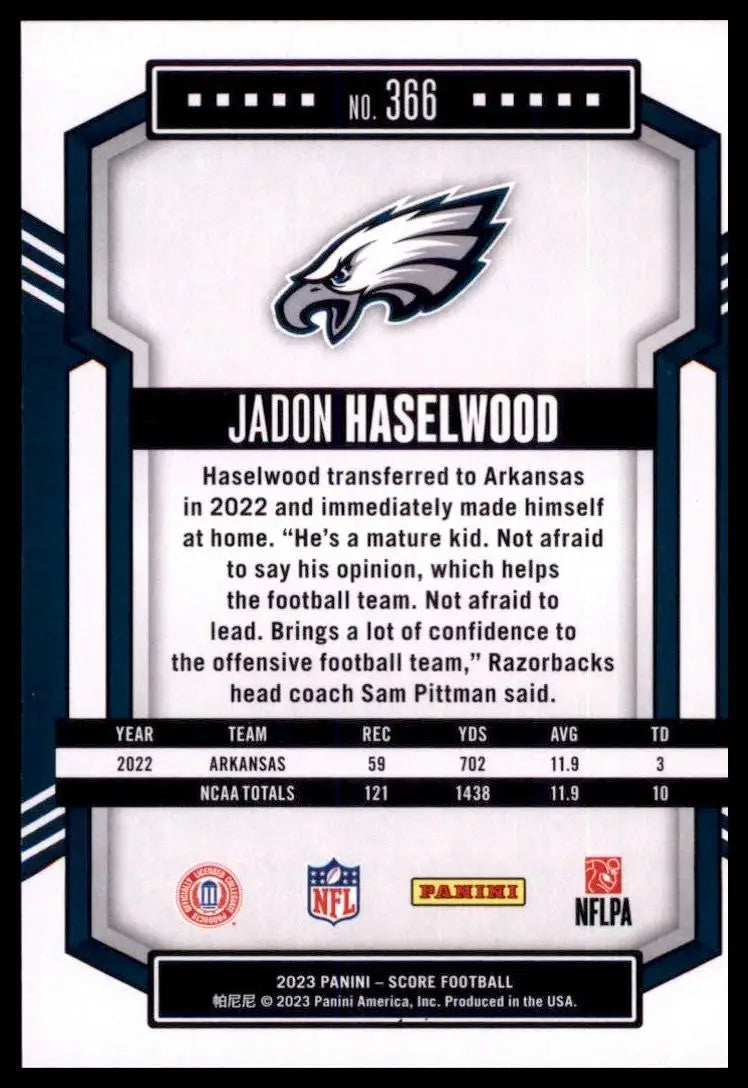 2023 Score - Rookies Jadon Haselwood #366 (RC) - Other