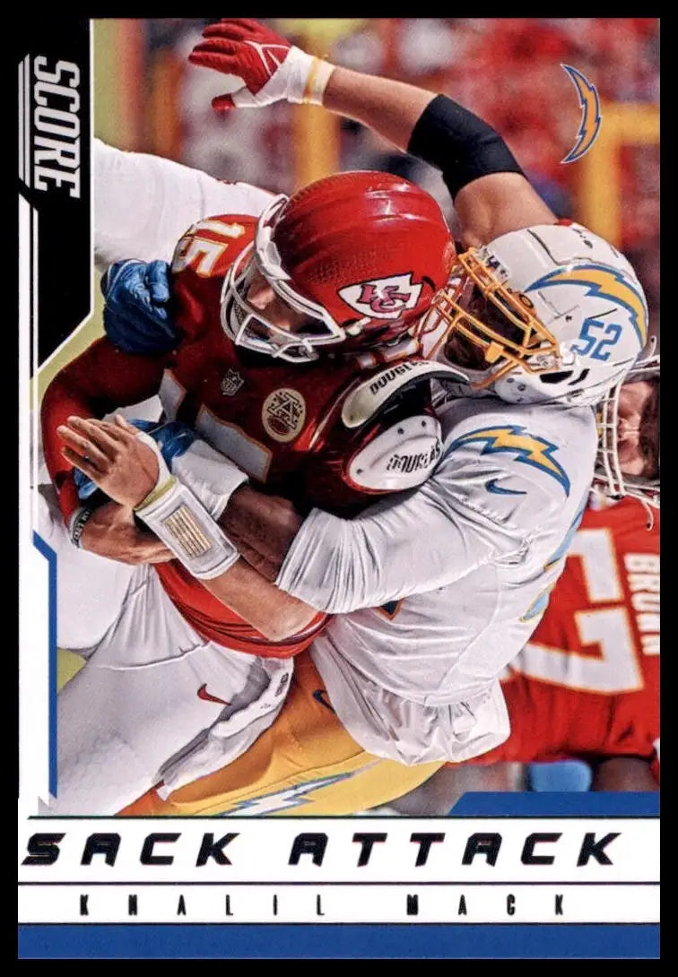 2023 Score Sack Attack Khalil Mack #14 Los Angeles Chargers Football Card NFL - Football Card Single