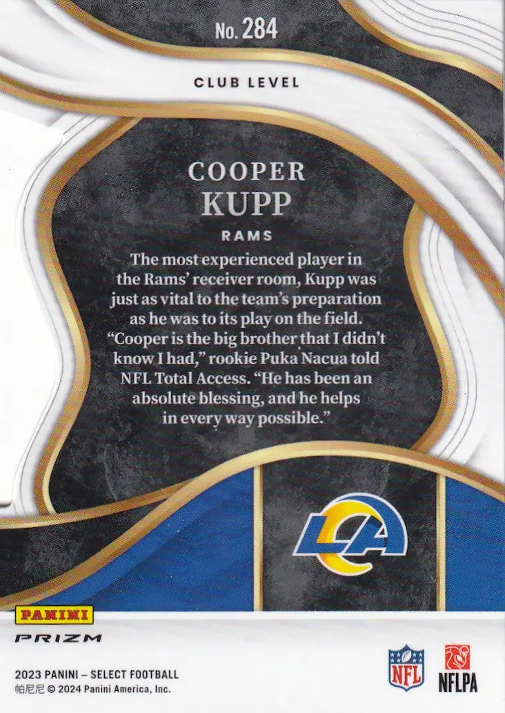 2023 SELECT #284 COOPER KUPP SILVER DIE CUT- LOS ANGELES RAMS