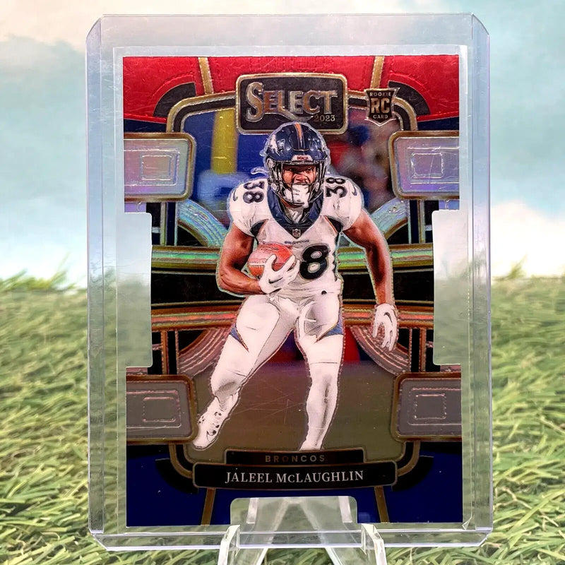 2023 Select #32- Jaleel McLaughlin -Red Silver & Blue Die Cut Concourse (RC) - Football Card Single