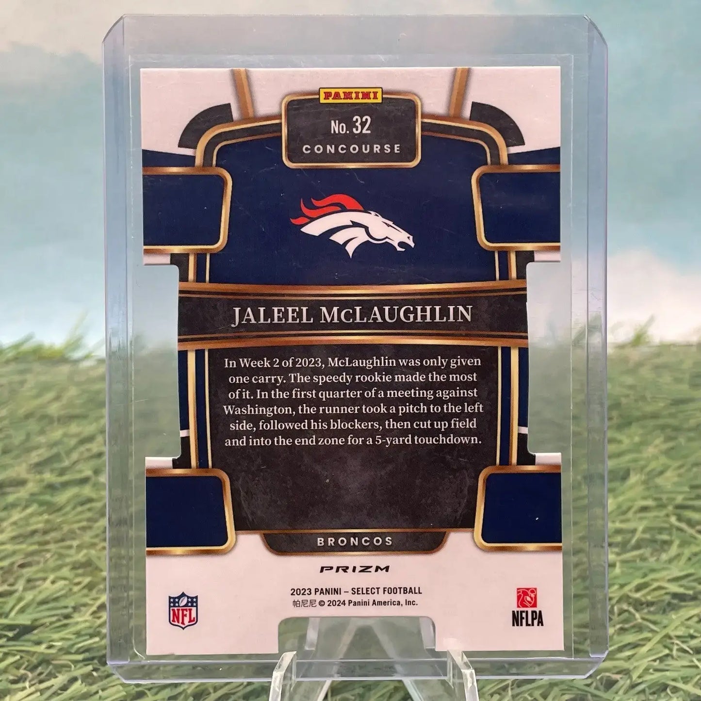 2023 Select #32- Jaleel McLaughlin -Red Silver & Blue Die Cut Concourse (RC) - Football Card Single