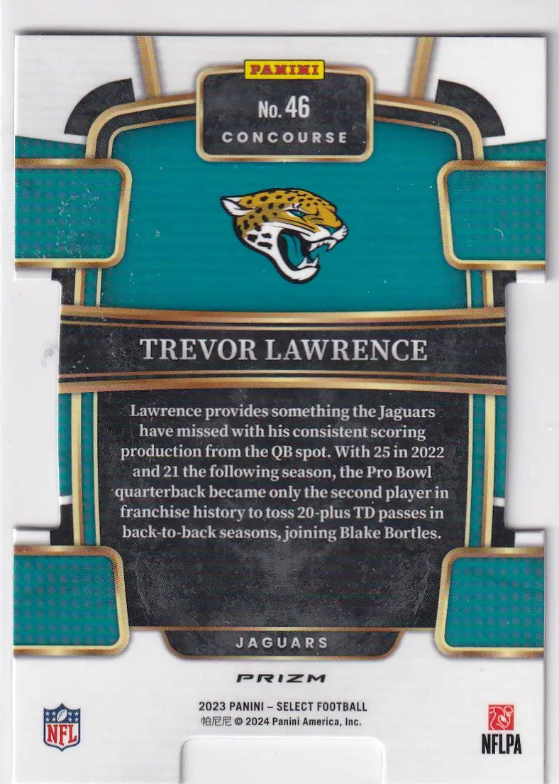 2023 SELECT #46 TREVOR LAWRENCE DIE CUT- JACKSONVILLE JAGUARS