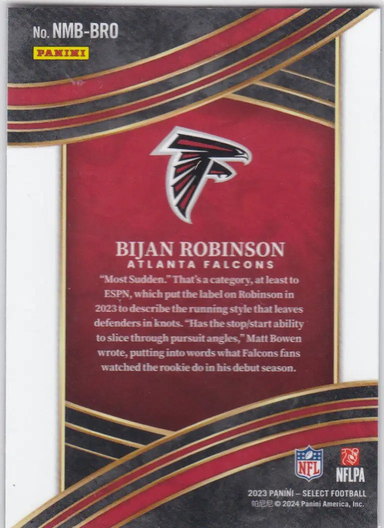 2023 SELECT #NMB-BRO BIJAN ROBINSON NUMBERS- ATLANTA FALCONS
