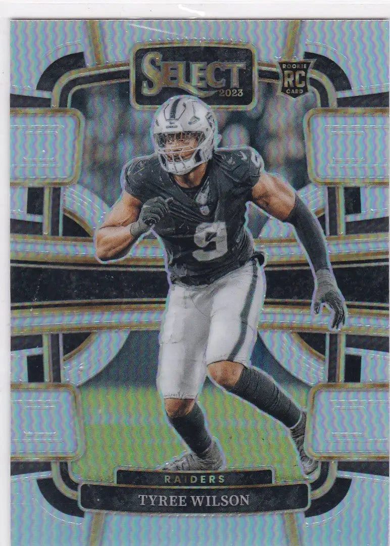 Tyree Wilson RC football card from 2023 Select Prizm Oakland Raiders Silver