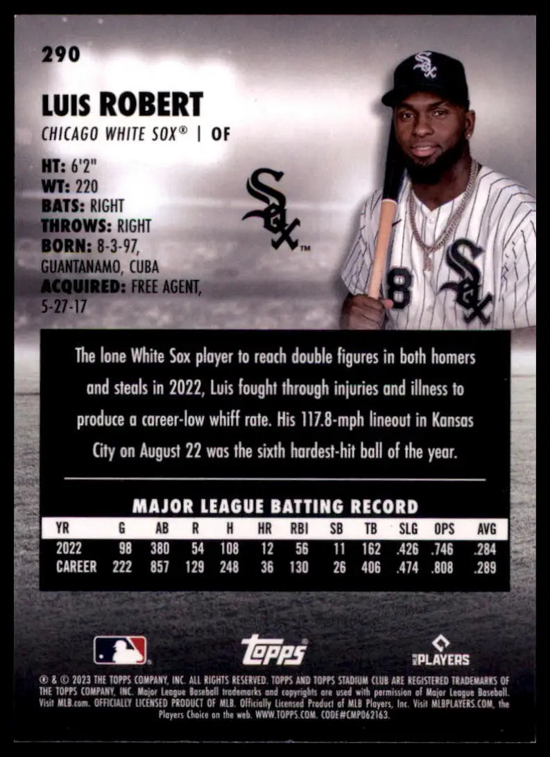 2023 Stadium Club - Red Foil Luis Robert 290 Chicago White Sox NM - Baseball Card Single