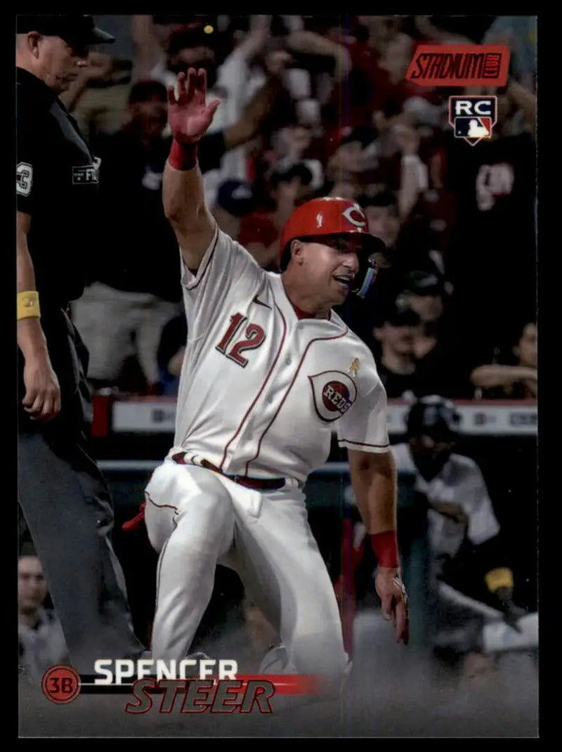 2023 Stadium Club - Red Foil Spencer Steer 213 Cincinnati Reds NM - Baseball Card Single