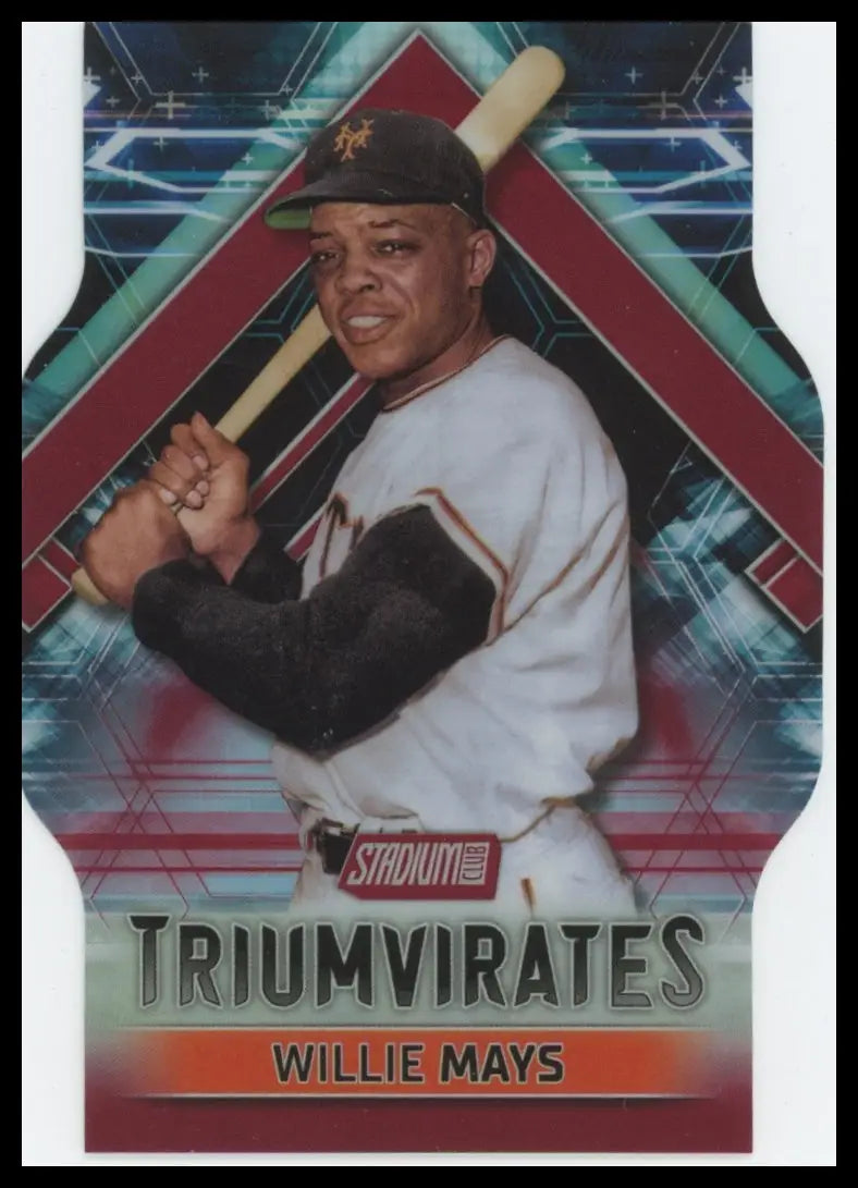 2023 Stadium Club - Triumvirates Red Willie Mays T-29 New York Giants NM - Baseball Card Single