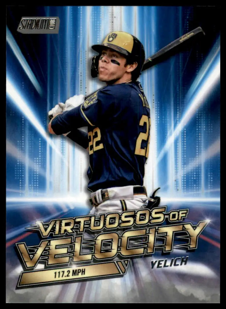 2023 Stadium Club - Virtuosos of Velocity Christian Yelich VV-25 Brewers NM - Baseball Card Single