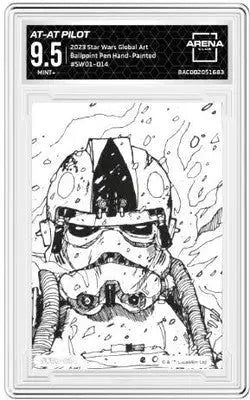 Star Wars Global Art AT-AT Pilot sketch card 2023 Arena Club graded 9.5