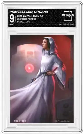 2023 Star Wars Global Art Character Painting Princess Leia Organa #SW01-005 AC 9 - Star Wars Card Single