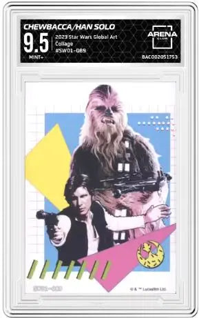 2023 Star Wars Global Art Han Solo Chewbacca #SW01-069 Arena Club 9.5 - Star Wars Card Single