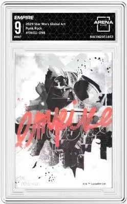 A graded Star Wars global trading card featuring Star Wars Punk Rock art from 2023 Arena Club