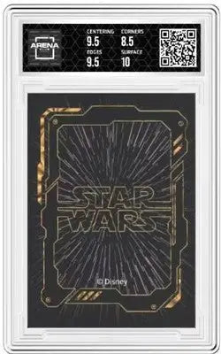 Star Wars Arena Club graded trading card with black and gold design from Wars PR A-Wing