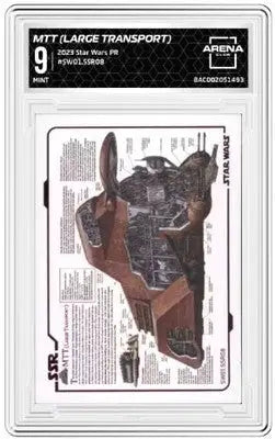 Star Wars PR MTT collectible card with detailed schematic of large transport vehicle