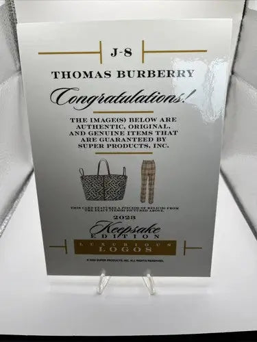 2023 Thomas Burberry 5x7 Superbreak Keepsake Luxurious Logo Jumbo Patch Designer - Other