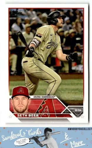 2023 Topps Seth Beer baseball card with original gloss featuring Seth Beer and Simply Sandoval