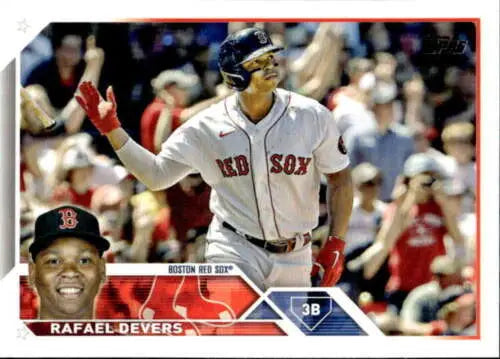 Rafael Devers baseball card with original gloss in 2023 Topps NM-MT Red Sox edition