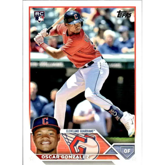 2023 Topps #119 Oscar Gonzalez NM-MT RC Rookie Cleveland Guardians Baseball Card - Baseball Card Single