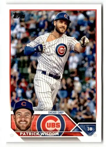 Baseball trading card featuring Patrick Wisdom with original gloss from 2023 Topps