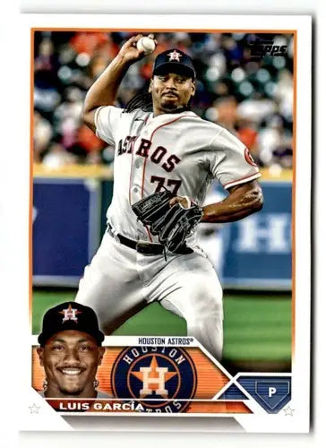 Original gloss Luis Garcia baseball card from 2023 Topps #121 featuring Simply Sandoval