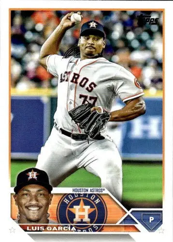 Original gloss Luis Garcia baseball card 2023 Topps NM-MT Astros ID 56806