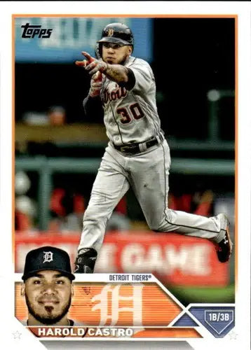 Original gloss Harold Castro baseball card 2023 Topps NM-MT Tigers ID 58925