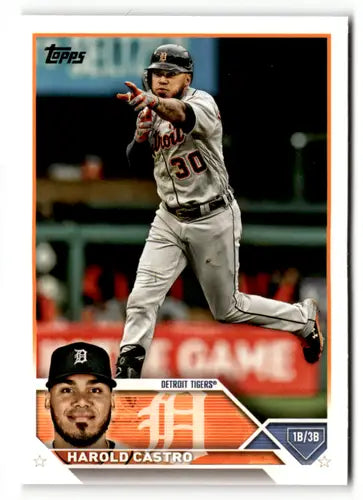 2023 Topps Harold Castro baseball trading card with original gloss Detroit Tigers NM
