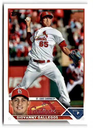 Giovanny Gallegos baseball card with original gloss from 2023 Topps #13 Cardinals