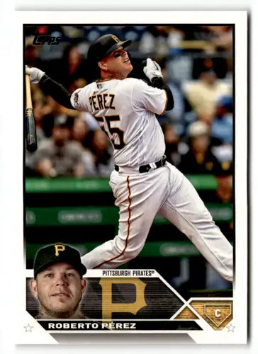 Roberto Perez baseball card with original gloss from 2023 Topps Pirates collection