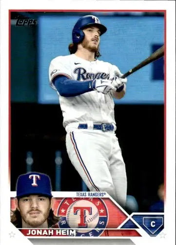 2023 Topps Jonah Heim NM-MT baseball card with original gloss Rangers ID 76198