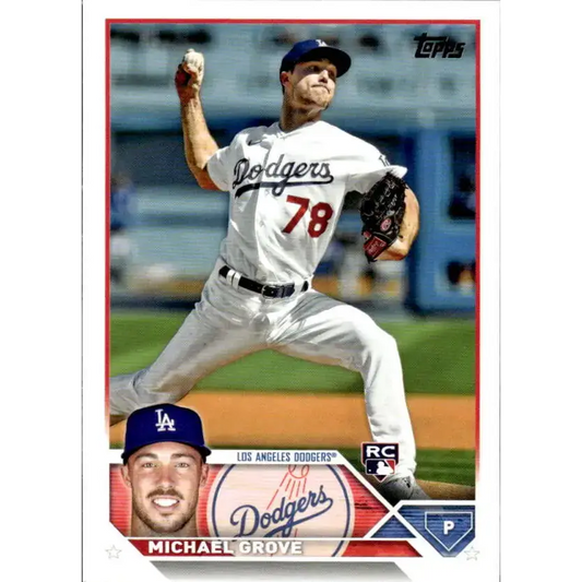2023 Topps #15 Michael Grove NM-MT RC Rookie Los Angeles Dodgers Baseball Card - Baseball Card Single